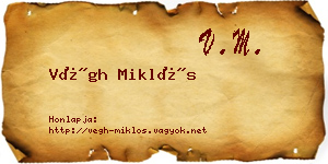 Végh Miklós névjegykártya